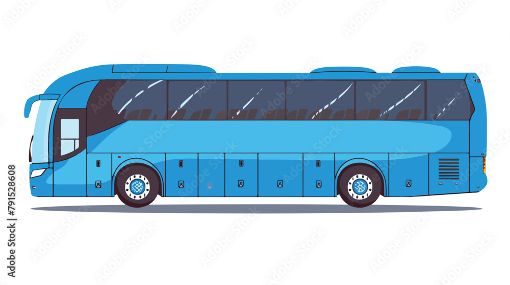 Passenger bus view side and front. Vector flat style