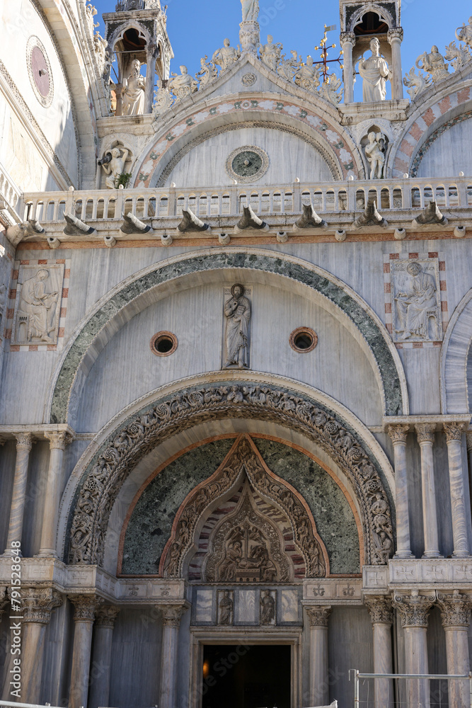The northern facade of St. Mark's Basilica in Venice. Italy