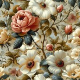 Soothing Botanical Tapestry Evoking the Quiet Joy of Nature's Beauty