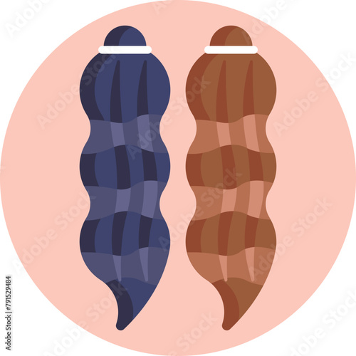 A simple graphic of a hair strand with a clip, symbolizing easy-to-attach hair extensions for instant length and fullness.