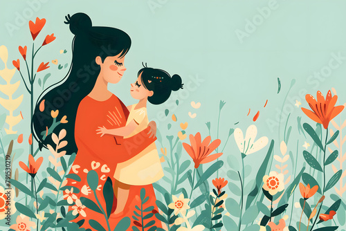 Mother's day, Women Day, World Mother Day, Flat design style