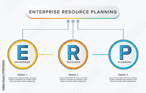 ERP - Enterprise resource planning vector infographic structure, module, workflow icon construction concept on chalkboard background, abstract illustration, vector infographic