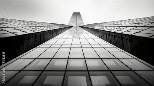 Stunning Abstract View of Modern Skyscraper Reaching Towards the Sky