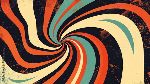 Eye-Catching Retro Music Festival Poster with Spiral Design and Vibrant Colors