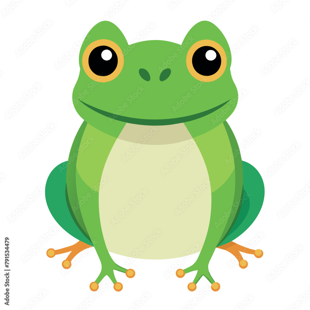 Fototapeta premium Frog flat vector illustration, a frog vector art illustration white background