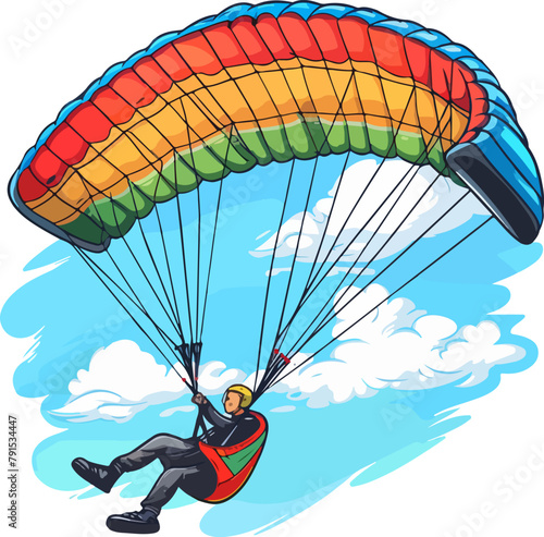paraglider in the sky vector illustration isolated on white background