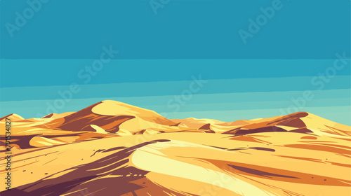 Empty sky desert dunes vector egyptian landscape ba photo