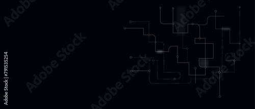 Vectors grid technology with futuristic HUD screen on blue background and vertical video abstract background concept. Technology blue background.
