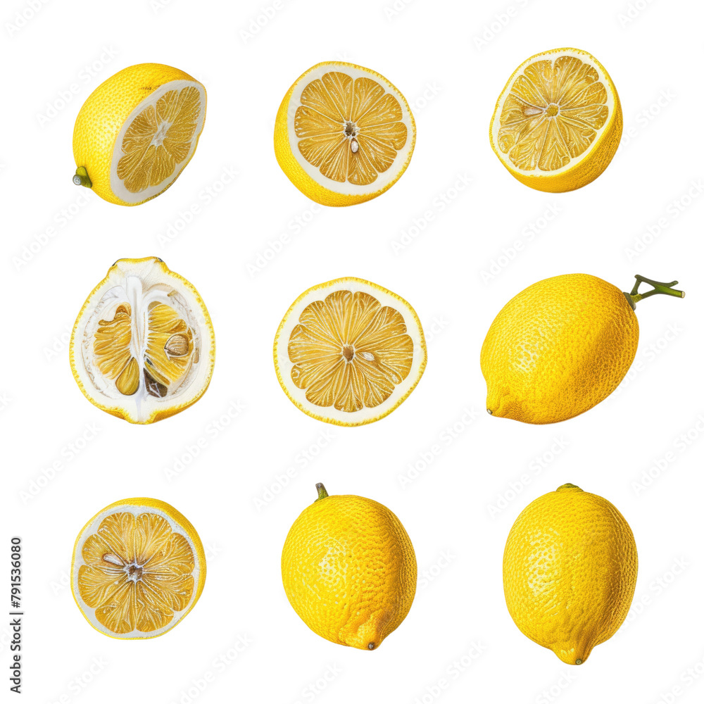 Collection of lemon transparent background