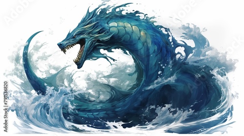 Illustration of a Leviathan on a White Background photo