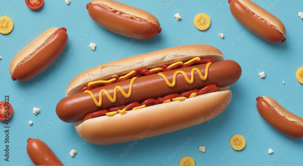 hot dog with mustard and ketchup hot dog with mustard and ketchup