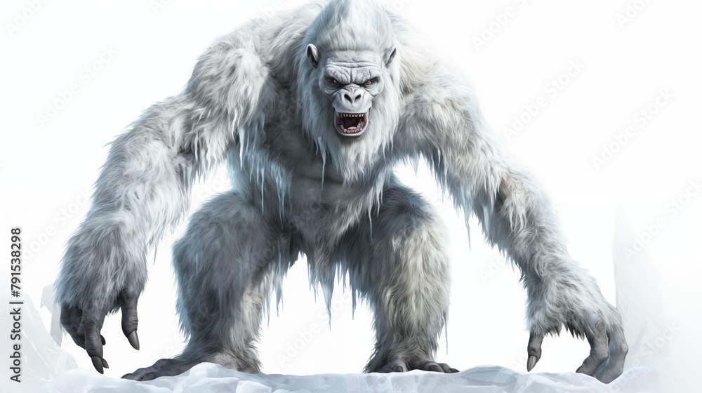 Fototapeta premium Illustration of the Yeti on a White Background