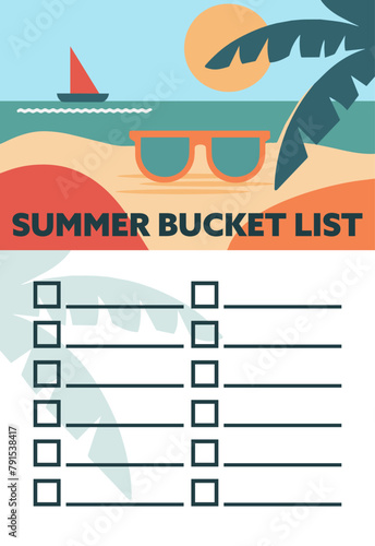 Summer backet list, Wishlist background.