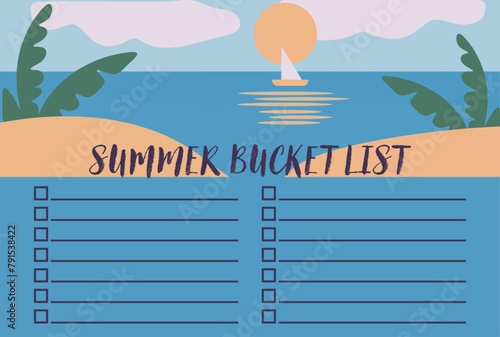 Summer basket list, Wishlist background.