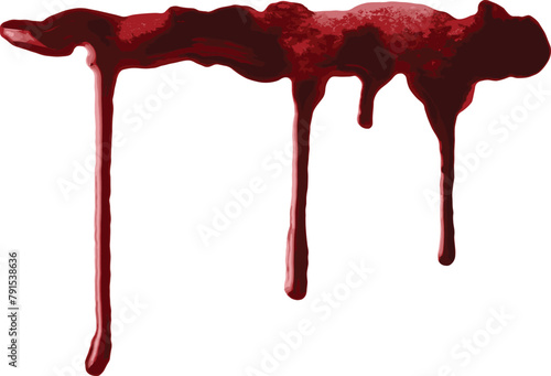 Blood Drops Vector Illustration, Isolated on Transparent Background. PNG Cutout or Clipping Path Included.