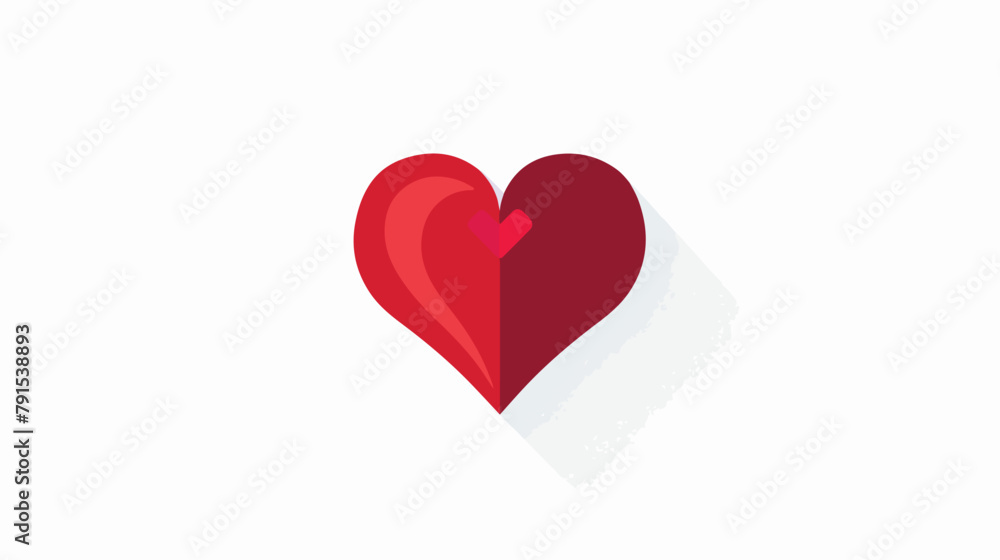 Red simple heart like notification. concept of happy
