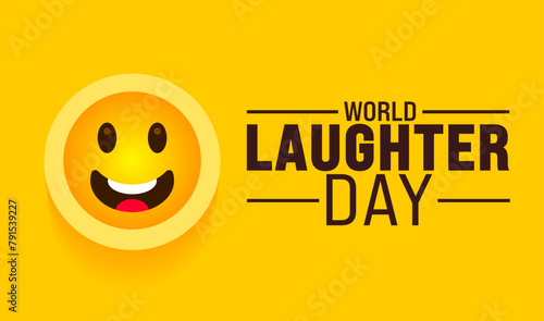 World laughter day background template. Holiday concept. use to background, banner, placard, card, and poster design template with text inscription and standard color. vector illustration.
