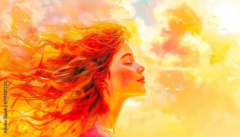 Illustrated Children’s Book Cover with Girl Looking at Sunset
Illustrated Children’s Book Cover with Girl Looking at Sunset