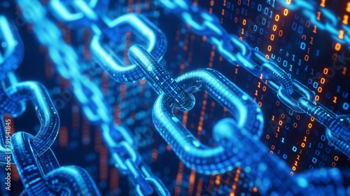 Blockchain and Encryption, Illustrating the connection to encryption and blockchain technology, instilling trust and security in the digital world photo
