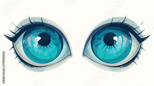 Eye sign illustration. Metal icons on white backgou photo