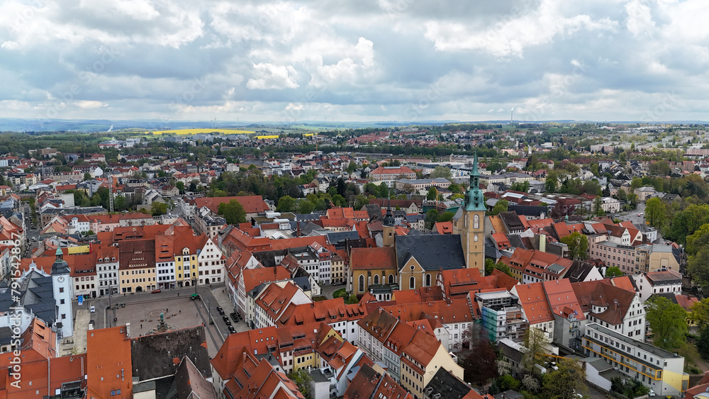 Obraz premium Panorama Stadt Freiberg