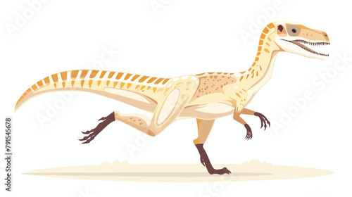Profile of velociraptor dino. Extinct dinosaur