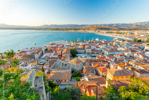 Nafplio, Greece. View over the city from Palamidi Fortress	 photo