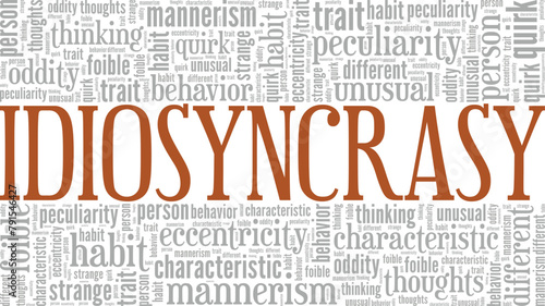 Idiosyncrasy word cloud conceptual design isolated on white background.