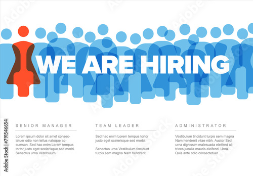 Company social media status banner or flyer for free positions - we are hiring