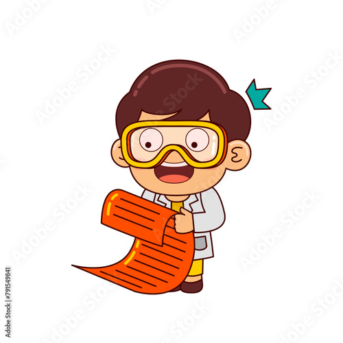 cute scientist boy cartoon character (ID: 791549841)