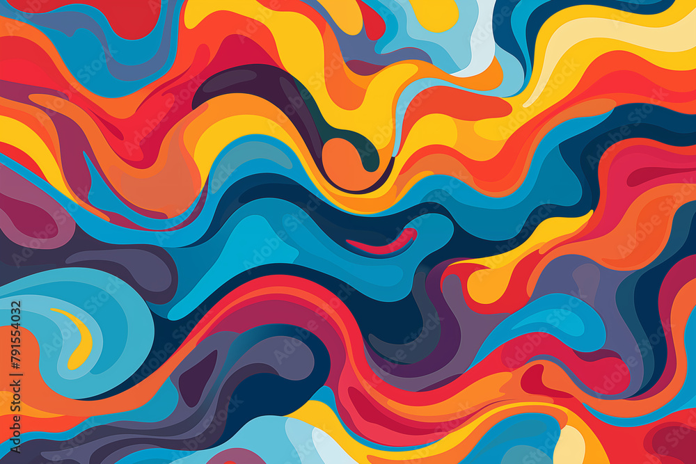 Abstract background, flowing multi-colored threads of light Abstract background, flowing multi-colored threads of light