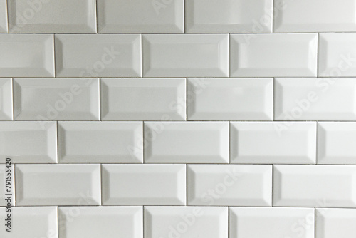 Background of white ceramic glossy tiles
