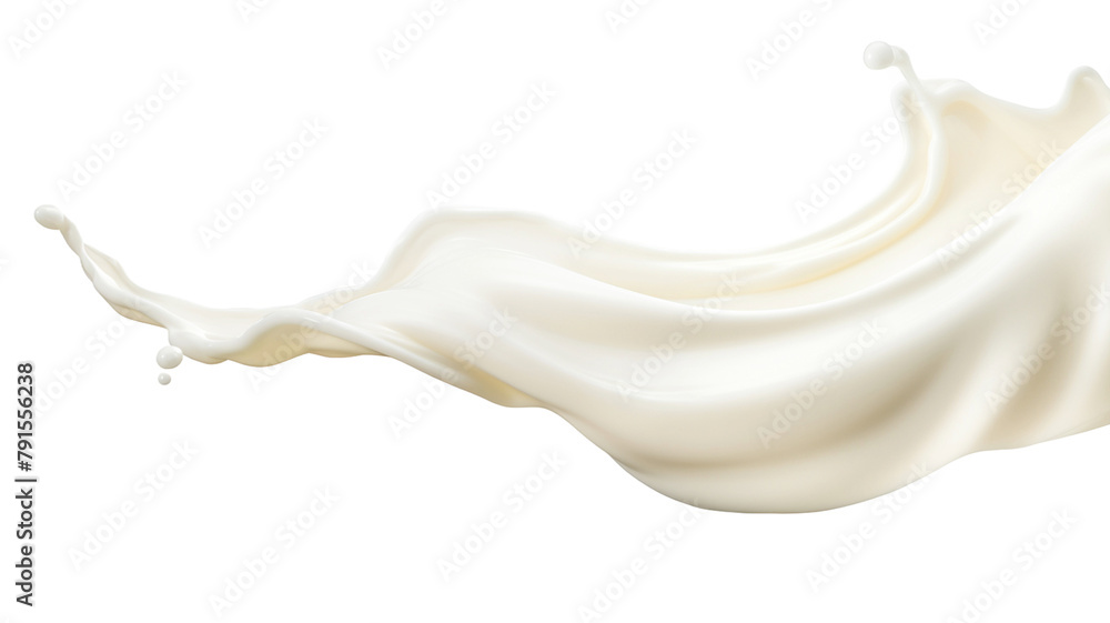 Splash of milk or cream isolated on transparent background.

