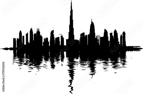 Vector of Dubai Skyline, Bold and Striking