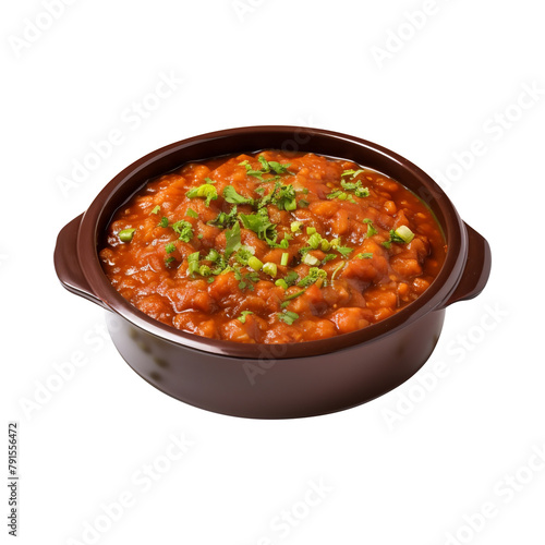 Delicious Pav Bhaji Isolated On White Background