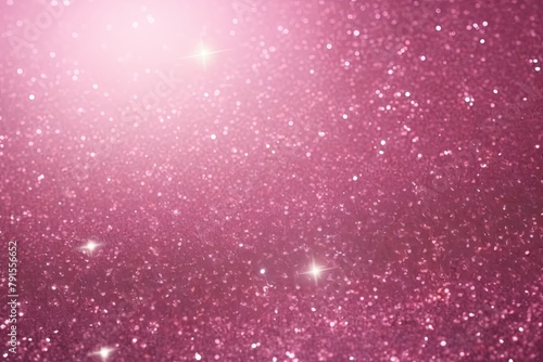 Pink glitter texture background with dark shadows, glowing stars, and subtle sparkles with copy space for photo text or product, blank empty copyspace © Lenhard