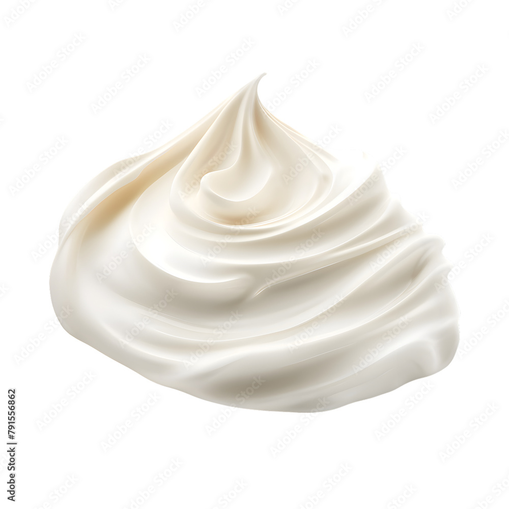 White cream swirl mockup top view isolated on transparent background. Swatch fluid smudge concealer, smear hand cream. White cream swirl mockup top view isolated on transparent background. Swatch fluid smudge concealer, smear hand cream.