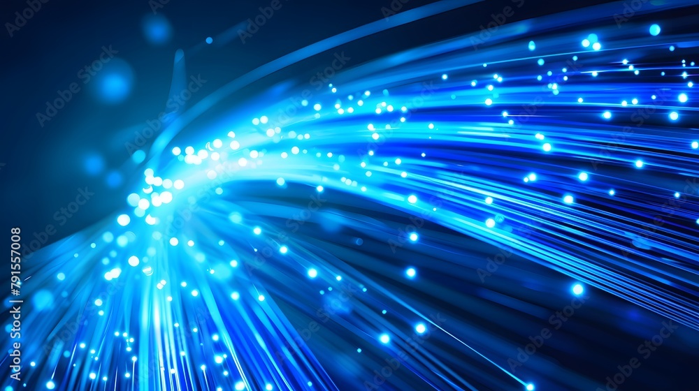 Obraz premium Blue light streak, fiber optic, speed line, futuristic background for 5g or 6g technology wireless data transmission, high-speed internet in abstract. internet network concept. vector design.