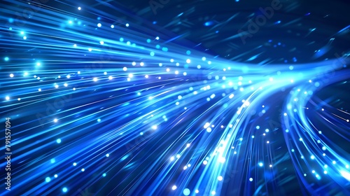 Blue light streak, fiber optic, speed line, futuristic background for 5g or 6g technology wireless data transmission, high-speed internet in abstract. internet network concept. vector design.
