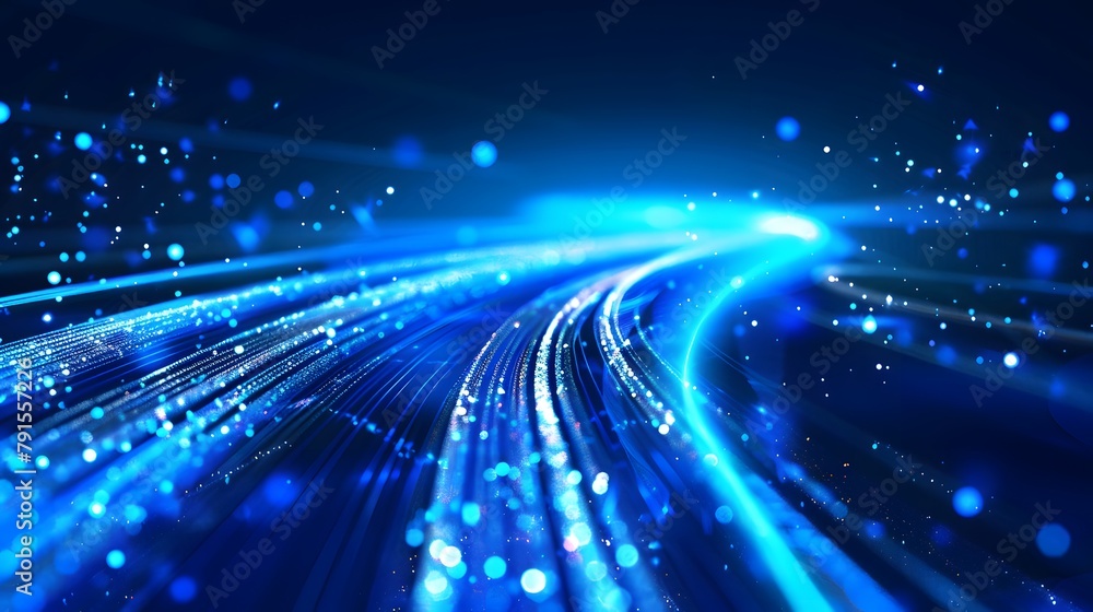 Blue light streak, fiber optic, speed line, futuristic background for 5g or 6g technology wireless data transmission, high-speed internet in abstract. internet network concept. vector design.