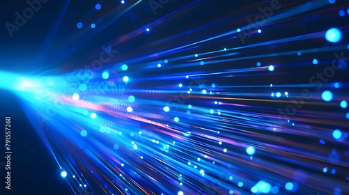 Blue light streak, fiber optic, speed line, futuristic background for 5g or 6g technology wireless data transmission, high-speed internet in abstract. internet network concept. vector design.