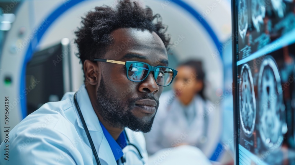 Fototapeta premium A Radiologist Studying MRI Scans