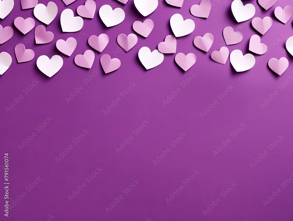 purple hearts pattern scattered across the surface, creating an adorable and festive background for Valentine's Day