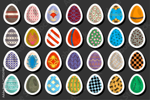 Illustration on theme celebration holiday Easter with hunt colorful bright eggs