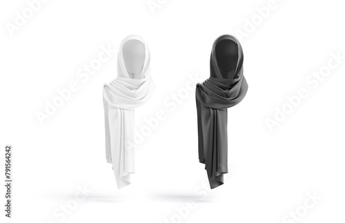 Blank black and white female shayla mockup, front view (ID: 791564242)