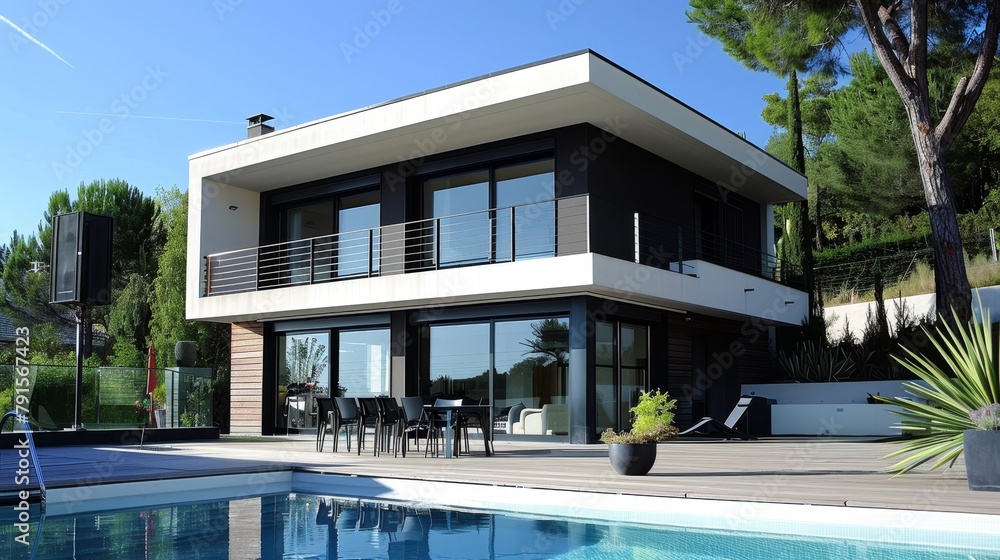 Modern architecture in a renovated house AI generated illustration Modern architecture in a renovated house AI generated illustration