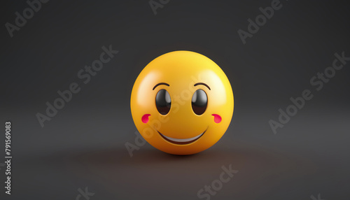 A big smiling positive symbol is a smiley face. Happy yellow smile in 3D design style. A joy icon in the form of a smiley face for World Smiley Day