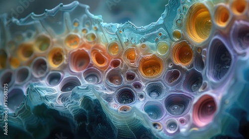 Microscopic textures magnified, revealing an unseen world of abstract beauty photo