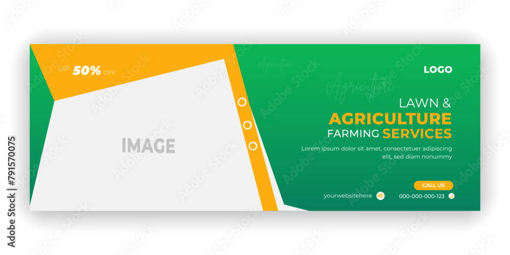 Agricultural and farming services web banner or social media post lawn gardening banner template Agricultural and farming services web banner or social media post lawn gardening banner template