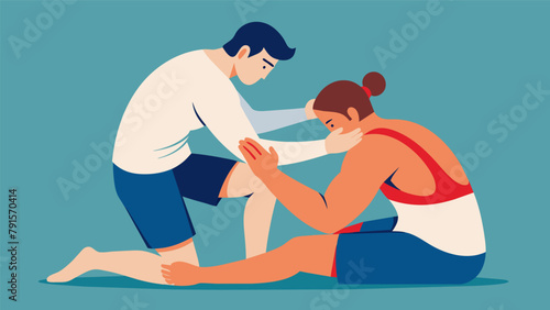 With one hand massaging the sensitive acupressure point on their wrist a fighter uses their other hand to skillfully manipulate their opponents